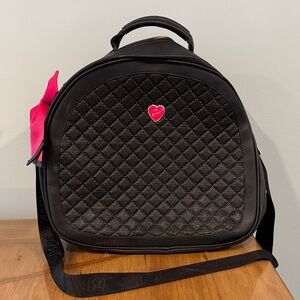 Betsy Johnson Black Quilted Women's Bag with Pink Accent